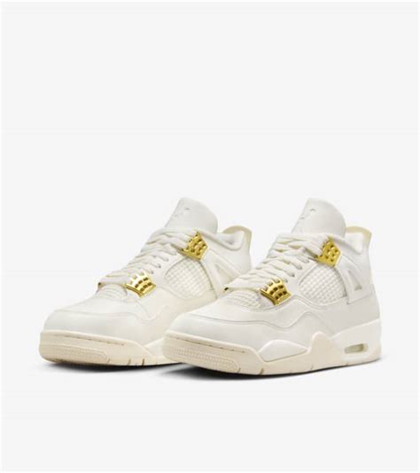 nike jordan 4 white and gold